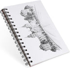 Elan A5 Sketchbook, 80 Sheets Italian Paper 80 lb/120 GSM, Acid-Free Sketch Book 8.3x5.8 Inch, White Drawing Paper Pad, Spiral Bound Sketchbook A5