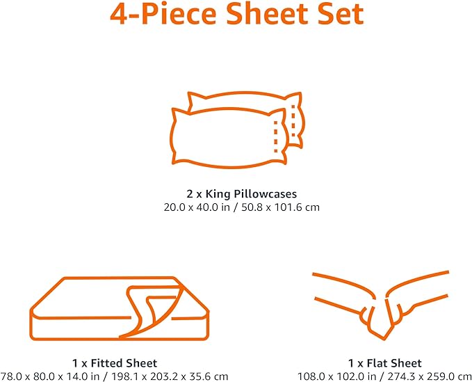 Amazon Basics Breathable, Ultra-Soft Microfiber 4-Piece Bed Sheet Set - Image 6