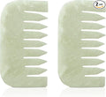 Geiserailie 2 Pcs Jade Combs Esthetician Supplies Massage Stone Hair Gua Sha by Geiserailie