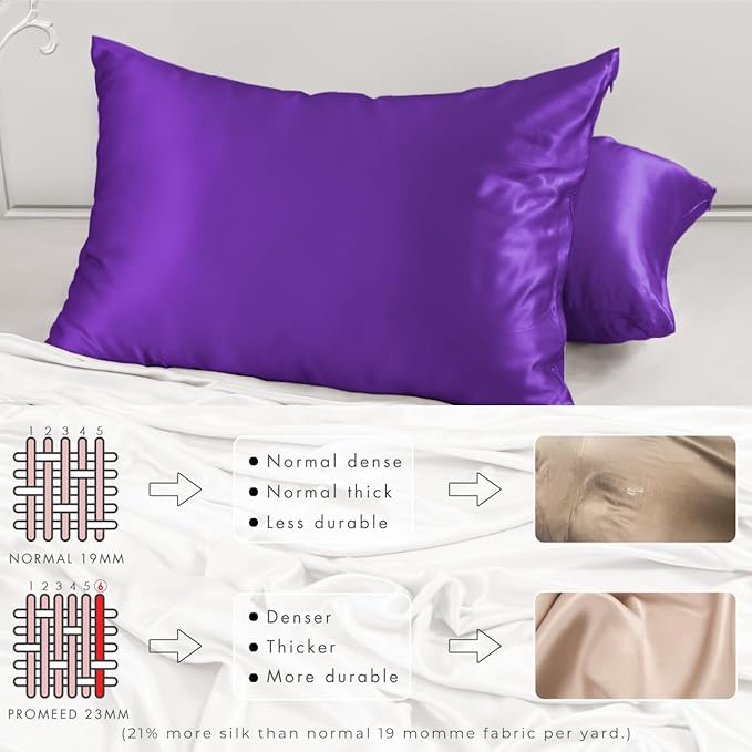 PROMEED 100% Mulberry Silk Pillowcase Set of 2, 23 Momme 3rd Gen Grade 6A+ 100% - Image 4