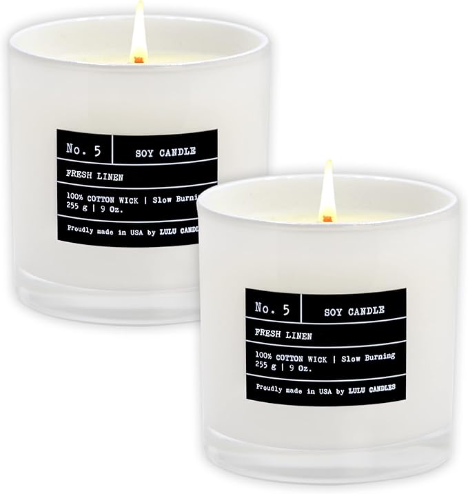 Lulu Candles | Fresh Linen | Luxury Scented Soy Jar Candle | Hand Poured in The by LULUCANDLES