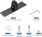 PATIKIL 1.8x1.3x2.5" Desk Divider Support Clamp, 2 Pcs Aluminum Desk Shield Clamp Desk Divider Partition Clamp Sneeze Guard Clamp Bracket for Office Home Desk Panel, Black