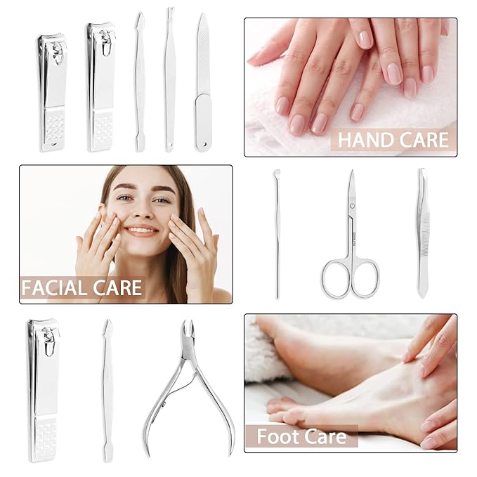 Manicure Set, FAMILIFE Professional Manicure Kit Nail Kit Mens Grooming Tools - Image 6