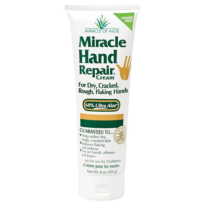 Miracle Hand Repair Cream for Dry Cracked Hands 8 oz Best Healing Hand Cream by MiracleofAloe%C2%AE