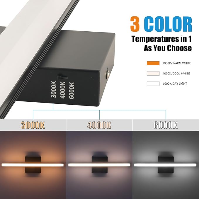 LED Bathroom Vanity Light, 14W Bathroom Mirror Light Fixtures, 3 Color - Image 2
