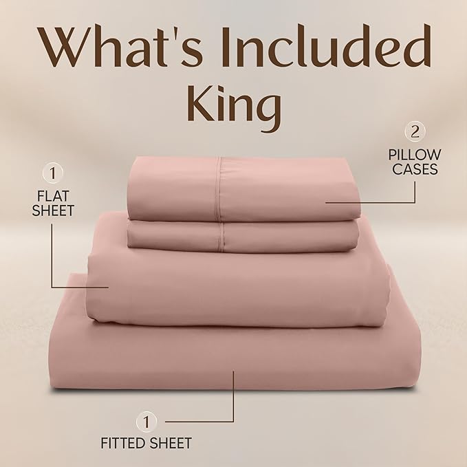 Utopia Bedding King Size Sheet Set – 4 Piece Bed Sheets, Soft and Breathable - Image 3