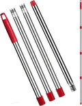 Spin Mop Replacement Handle - 4 Section Mop or Broom Handle/Stick Compatible with O Cedar Spin Mop Refills and Brooms, 30" to 59", Germany Screw Joint (Mop Head Not Included)