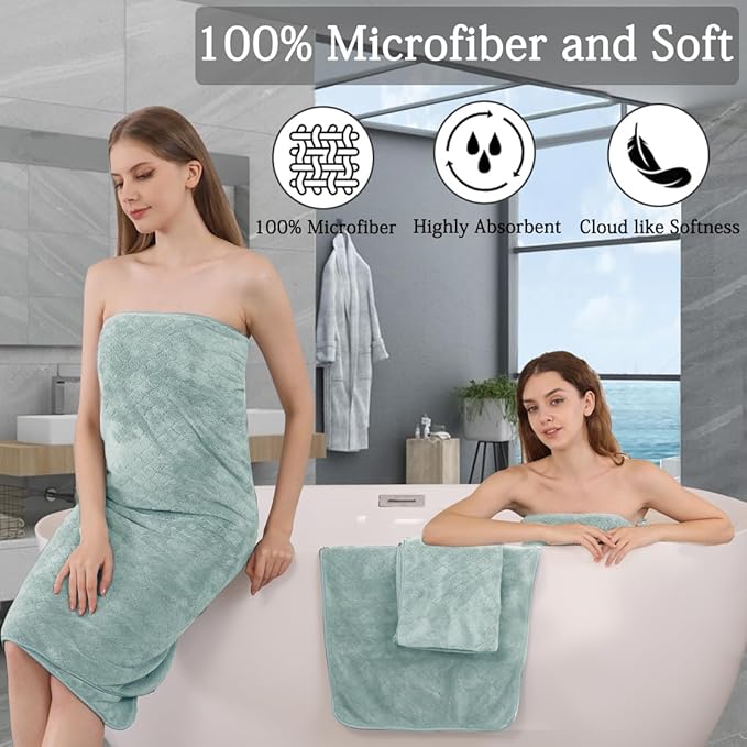 Ycosy 8-Piece Bath Towels Set, 2 Oversized Bath Sheet, 2 Hand Towels and 4 - Image 3