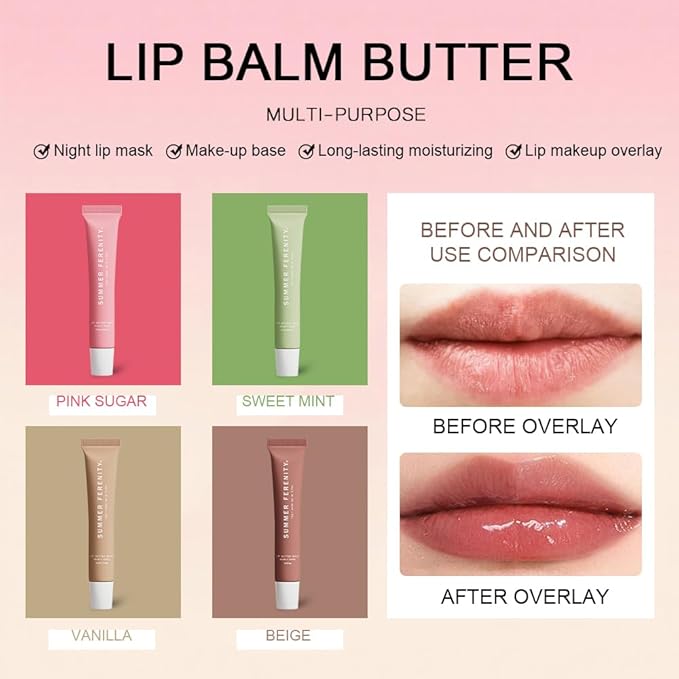 4 PCS Summer Lip Balm Tinted Lip Butter Balm - Image 3