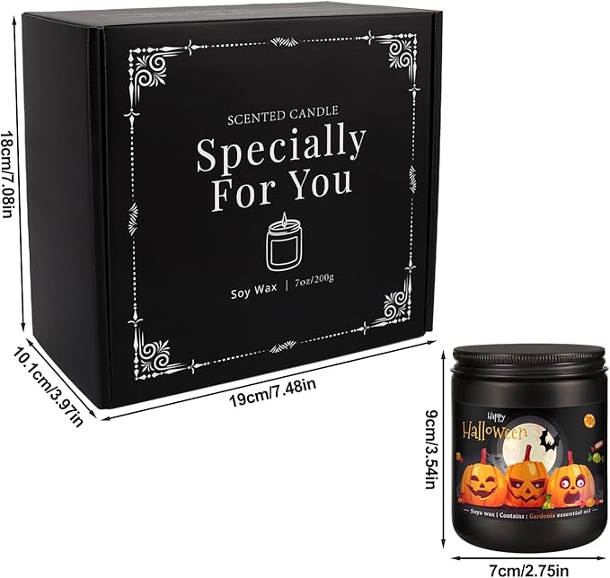 4 Pack Black Halloween Scented Candles -7oz Soy Wax Candles - Image 3