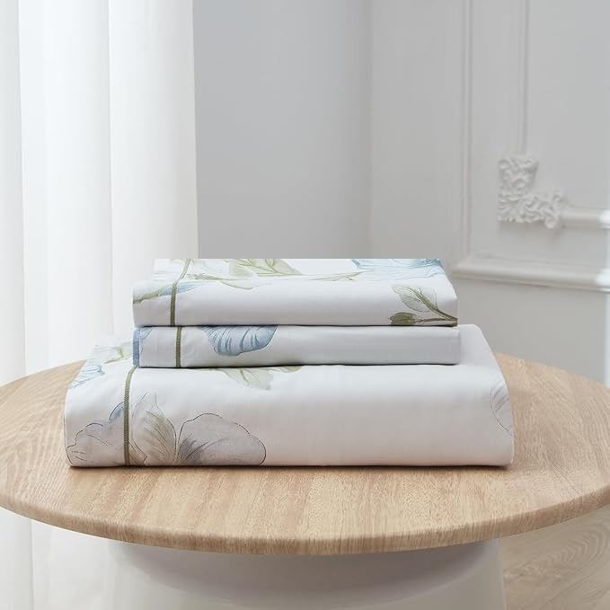 OAITE Duvet Cover Set Queen Size Floral Pattern 500 Thread Count Ultra Soft - Image 9