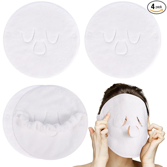 Face Steaming Towel, 4 Pack Reusable Face Towel Cold Hot Compress Facial by HEQU