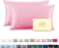 Silk Pillow Cases 2 Pack Soft Breathable and Sliky King Size Pillow Cases Set by Suatien