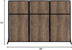 Versare Workstation Partition | Portable Wall Divider | Modern Office Cubicle | Free Standing Privacy Screen | Flexible Work Space | 99" x 70" Urban Oak Wood Grain Panels No Window