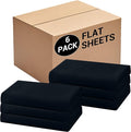 Bulk Queen Flat Sheets Only, 6 Pack Quick Sort Top Bed Sheet, Color-Coded Label by Culve