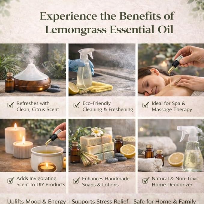 GreenHealth - Lemongrass Essential Oil - 16 fl oz - Aluminum Bottle - 100% - Image 3
