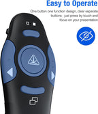 DinoFire Presentation Remote, RF 2.4GZ Rechargeable USB Slide Clicker for Powerpoint Presentation Presenter for Laptop/Computer/MAC