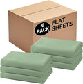 Bulk Twin Flat Sheets Only, 6 Pack Quick Sort Top Bed Sheet, Color-Coded Label by Culve