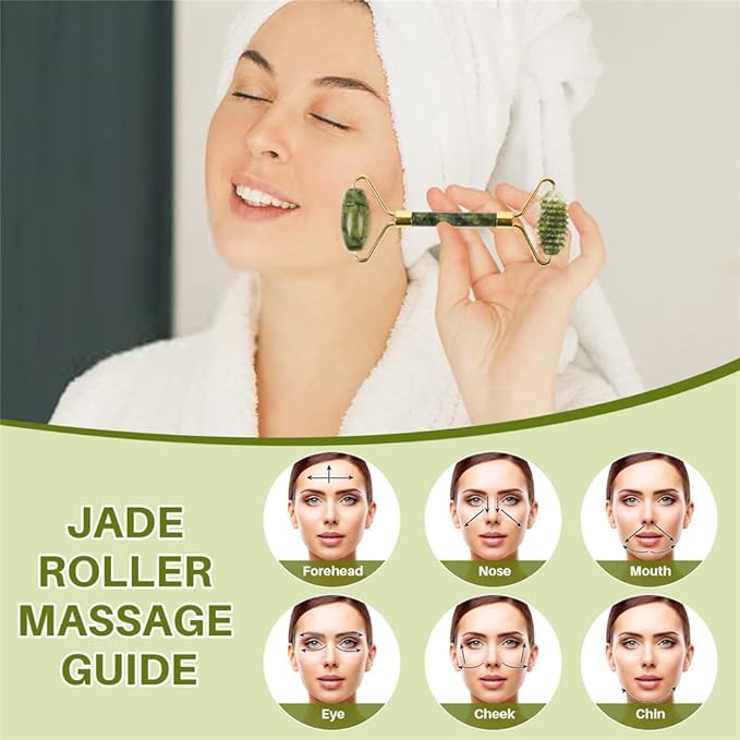 shenghang Emerald Facial Roller Massager Anti-Wrinkle and Relieve Edema Facial - Image 2