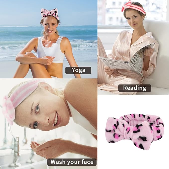 WHAVEL 6 Pack Pink Spa Headbands, Makeup Headbands Skincare Headbands - Image 5