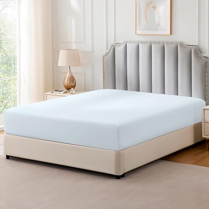 FreshCulture Pure Cotton Fitted Sheets Queen Size, 300 Thread Count Percale - Image 8