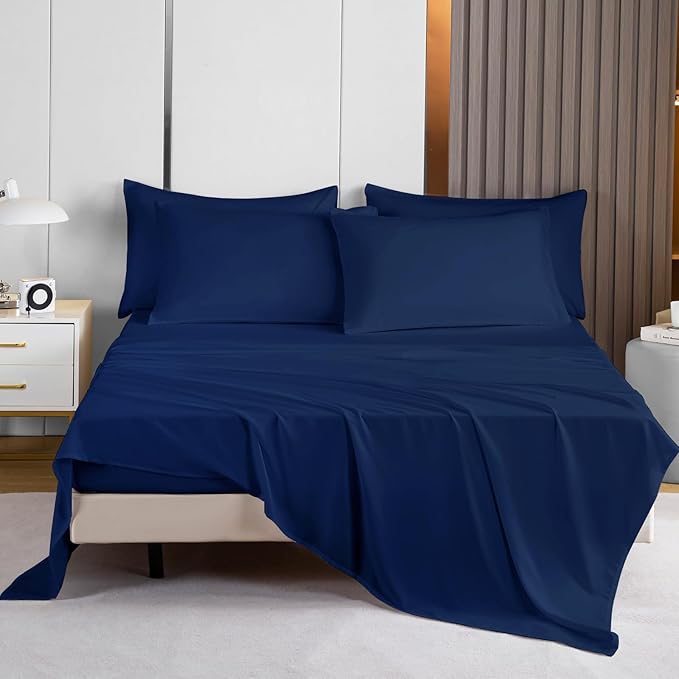 Lavisun King Flat Sheets 6 Pack, Brushed Microfiber Bed Sheets, Soft & - Image 7