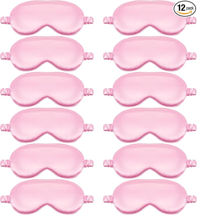 Cutecrop 12 Pcs Silk Sleep Masks Soft Satin Eye Masks by Cutecrop