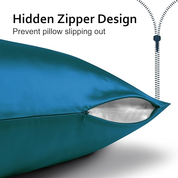 Ravmix Silk Pillow Cases with Zipper, 21momme Mulberry Silk Pillowcase - Image 6