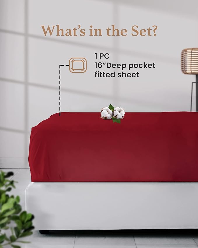 Good Sleep Bedding Hotel Style Queen Fitted Sheet Only Deep Pocket 16 Inch - Image 3