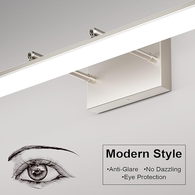 Aipsun 24 inch Modern Brushed Nickel Vanity Light Adjustable Bathroom Light - Image 3