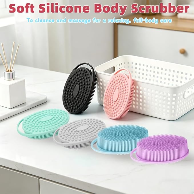 Silicone Body Scrubber 3 Pack Silicone Loofah Exfoliating Body Scrubber Soft - Image 5