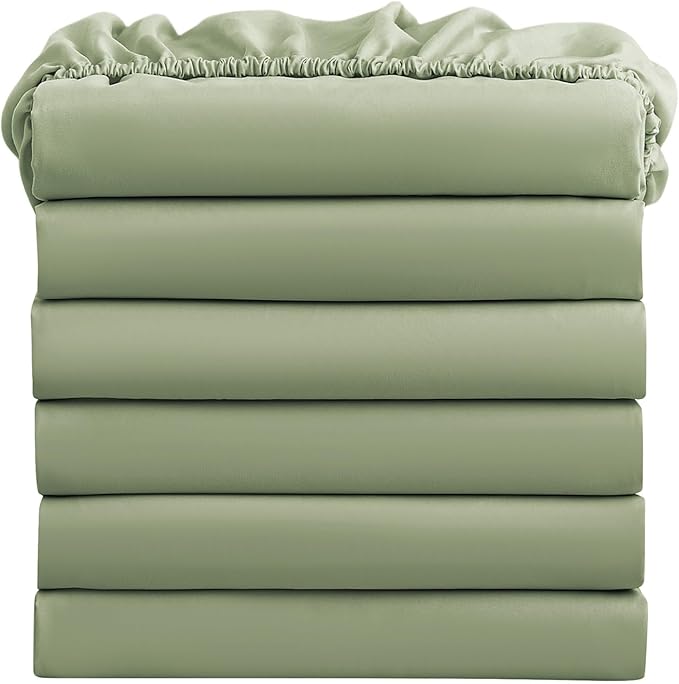 FreshCulture Twin Fitted Sheets, Bulk Pack of 6, Deep Pocket, Soft Microfiber by FreshCulture