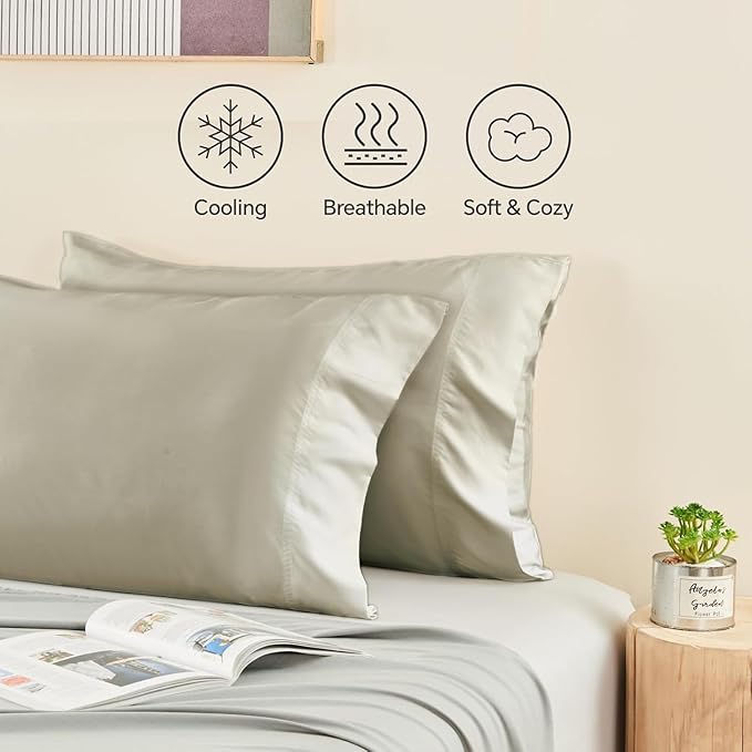 BEDELITE King Size Pillow Cases Set of 2, Rayon Derived from Bamboo, Cooling - Image 4