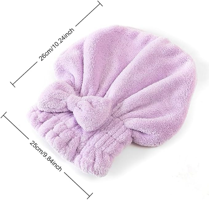 Cute Bow Microfiber Hair Towel for Girls, Quick Drying Hair Turban for Women - Image 2