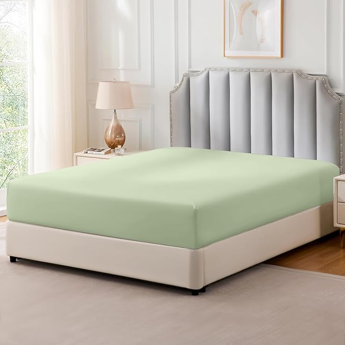 FreshCulture Pure Cotton Fitted Sheets Twin Size, 300 Thread Count Percale - Image 8