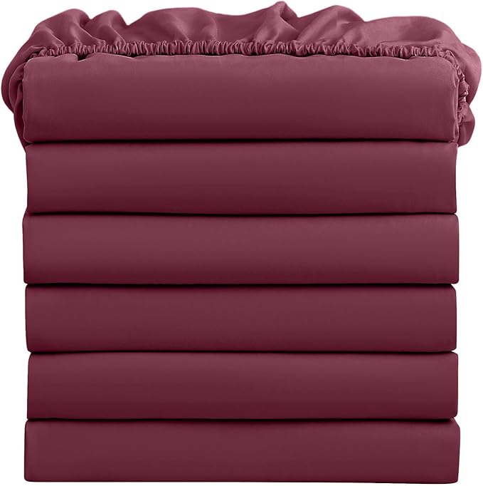 FreshCulture Full Fitted Sheets, Bulk Pack of 6, Deep Pocket, Soft Microfiber by FreshCulture