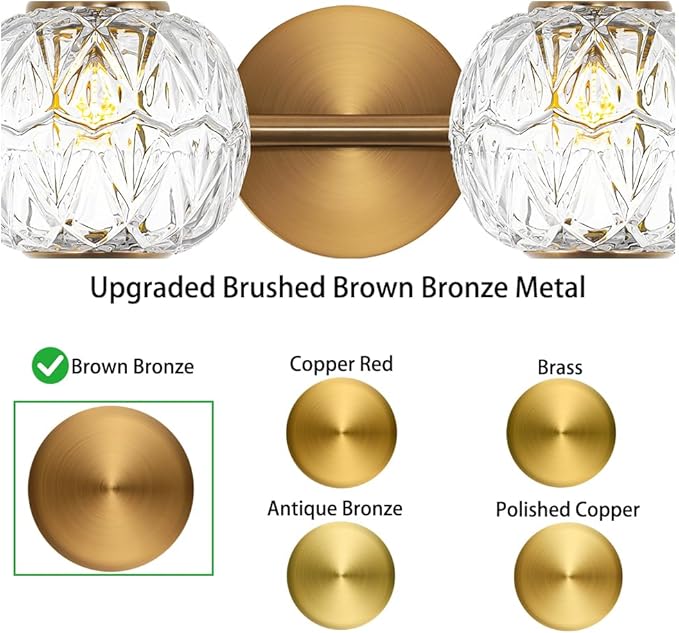 Brushed Antique Brass Bathroom Vanity Light Fixture Vintage Style - Image 4