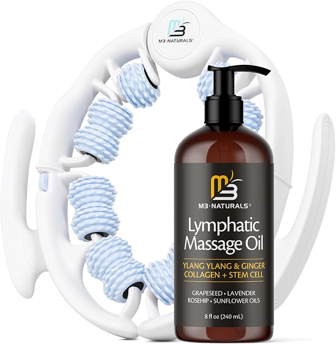 Lymphatic Massage Oil & Roller Kit by M3Naturals