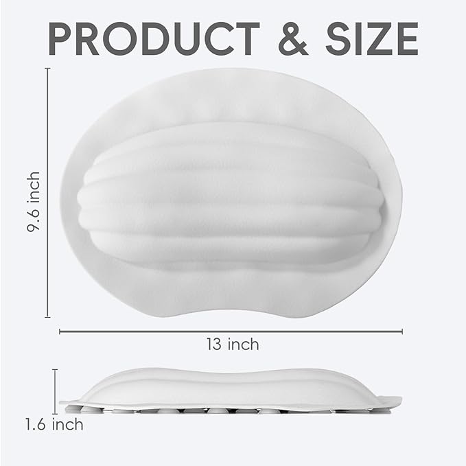 Small Bath Tub Neck Pillow, TPE Waterproof Suction Cups Bathtub Neck Pillow & - Image 3