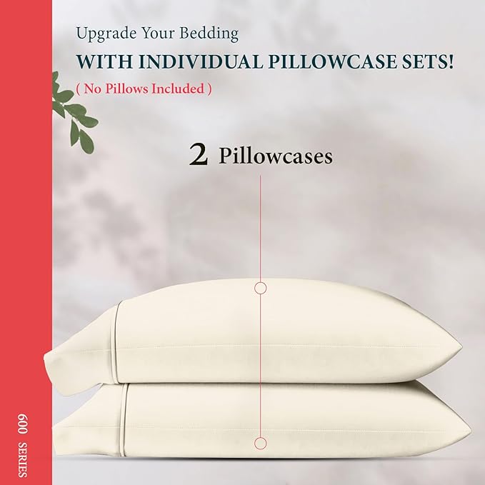 100% Egyptian Cotton King Pillow Case Set of 2 - Image 3