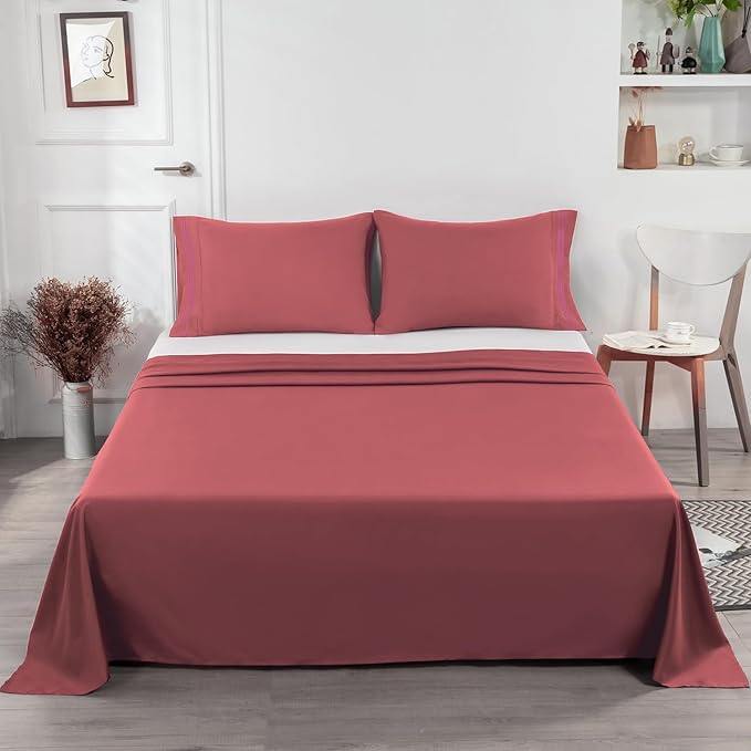 Lirex White Twin Flat Sheet Only, Ultra Soft & Breathable Brushed 1800 - Image 5