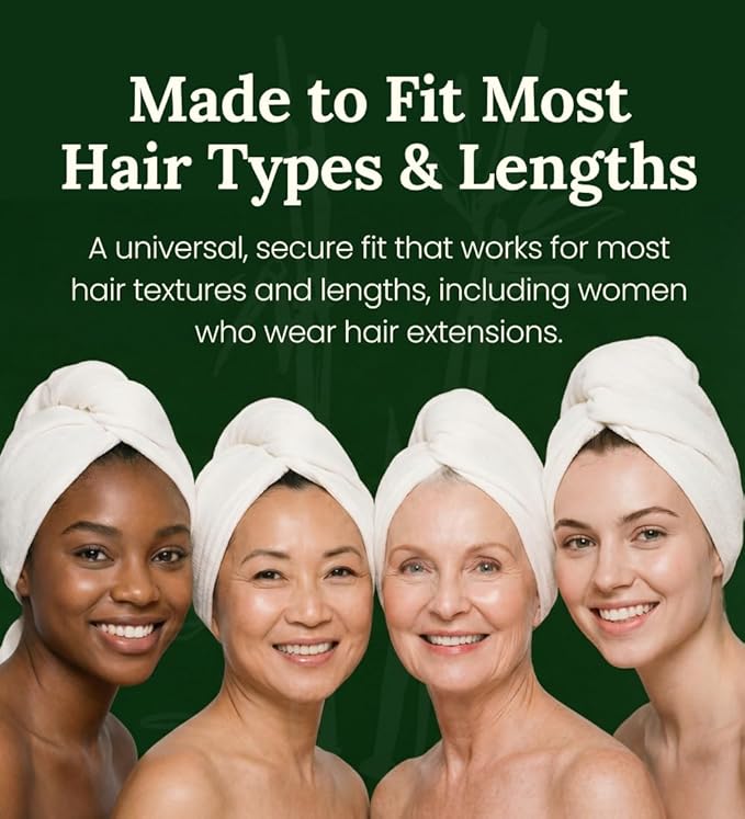 Hair Towel Wrap for Women, Bamboo Made for Advanced Absorption & Fast Drying - Image 6