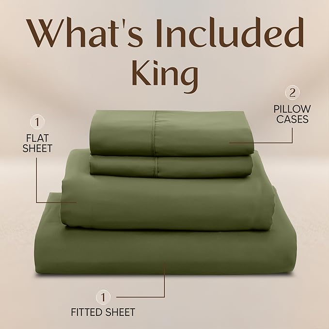 Utopia Bedding King Size Sheet Set – 4 Piece Bed Sheets, Soft and Breathable - Image 3