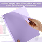 Henoyso 16 Pcs 3 Ring Binder 0.5 Inch Round Fits Letter Size 8.5'' x 11'' Paper Plastic Flexible Binder Bulk Holds 140 Sheets with 1 Pockets Versatile Organizer for Home Office School (Light Purple)