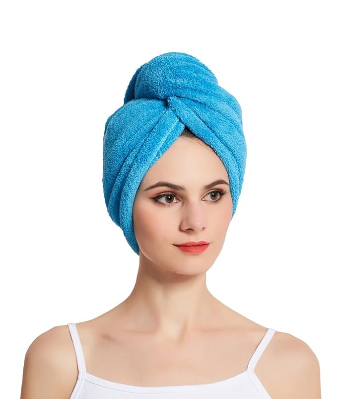 HOPESHINE Women's Soft Shower Hair Towel Twist Hair Turban Wrap Drying Cap - Image 2