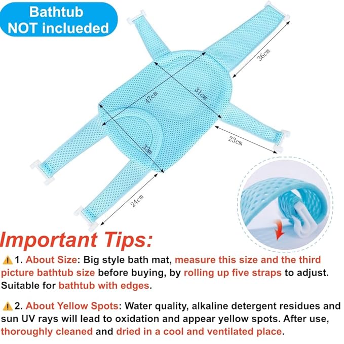 Baby Bath Support Mesh Pad Newborn Bath Tub Seat Net Non-Slip Baby Tub Mat - Image 2