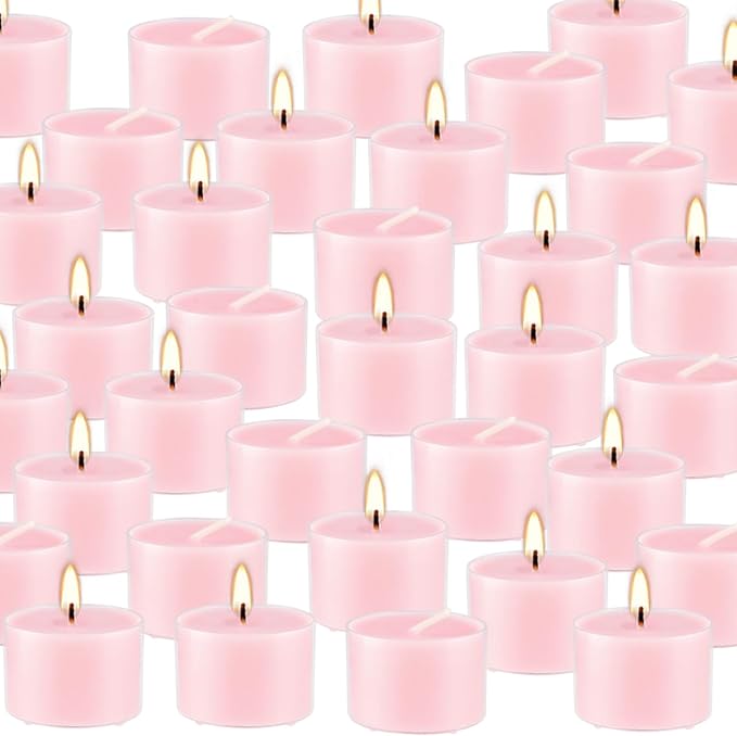 Rose Scented Candle Tealight Candles in Clear Cup, 8 Hours Consistent Smkless - Image 8