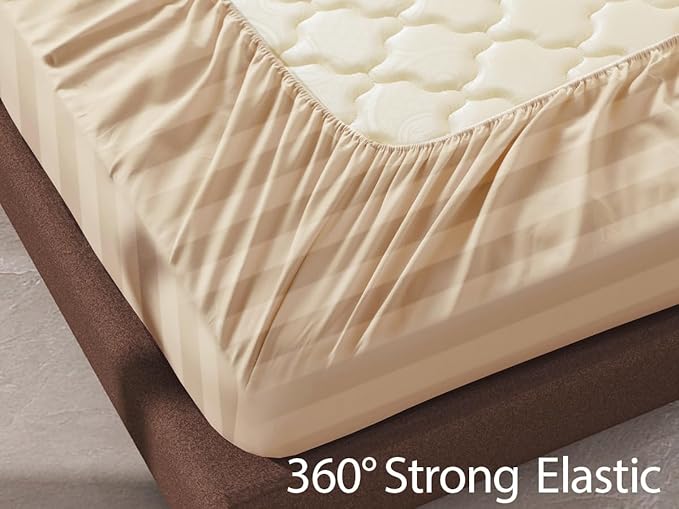 100% Egyptian Cotton Fitted Sheet Queen Size, 600 Thread Count, Single Fitted - Image 6