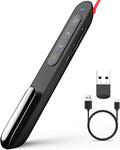 Norwii N76 Rechargeable Presentation clicker with Pointer, Long Range Presentation Remote, Wireless Presenter for PowerPoint Presentations, Slide Control (Black with Red Light)