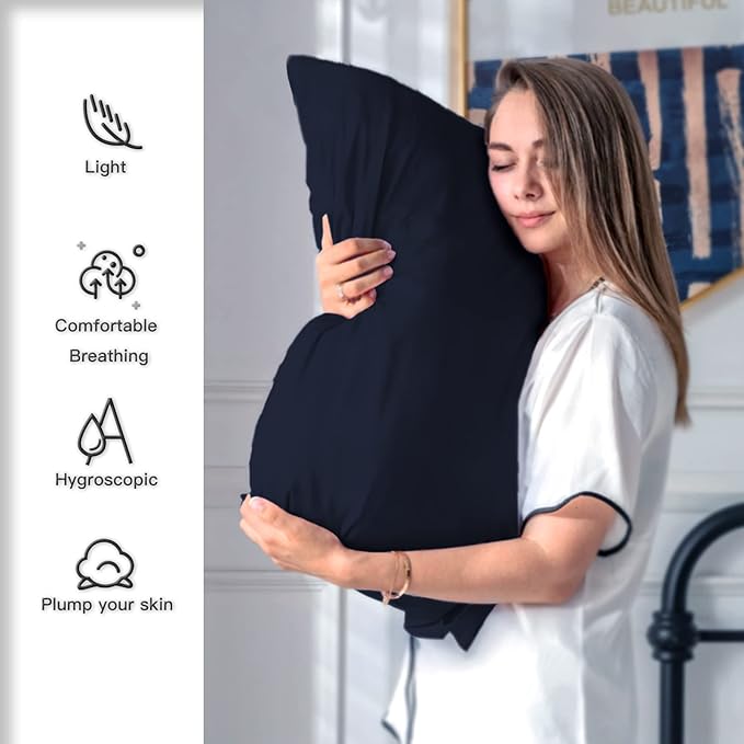 Mulberry Silk Pillowcase for Hair and Skin Standard Size 20"X 26" Pillow Case - Image 3